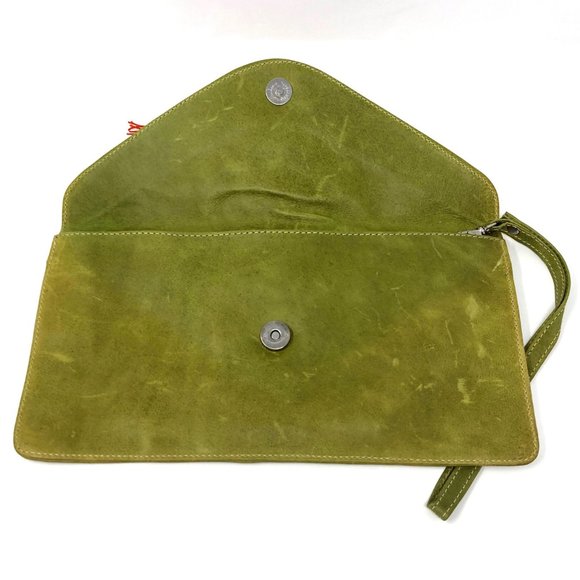 Green Leather Tassel Clutch - Picture 4 of 5